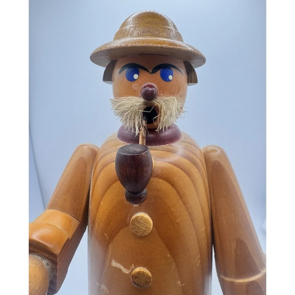 German Wooden Incense Smoker Mushroom Hunter Woodsman 8